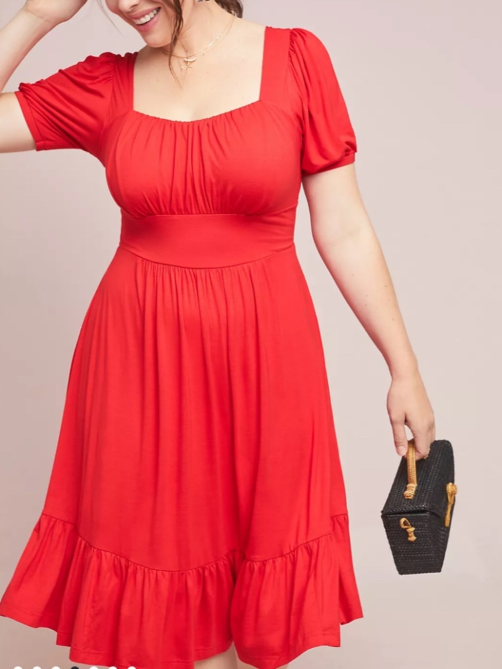 By Anthropologie Grandeur red midi dress